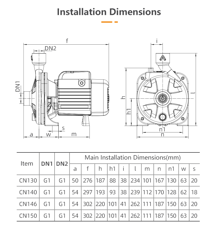 Risefull 0.5hp-1hp(CPM158 Style) Electric Centrifugal Water Pump