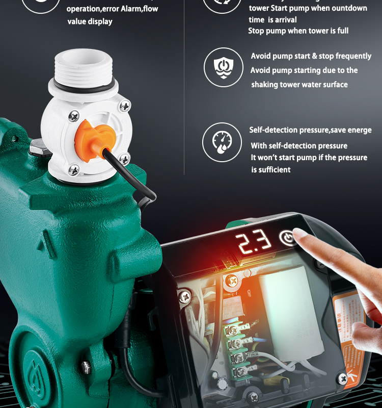 Risefull Household Booster Smart Premium Electronic Timing Controlled Automatic  Self-priming Pumps for Water Tower Filling
