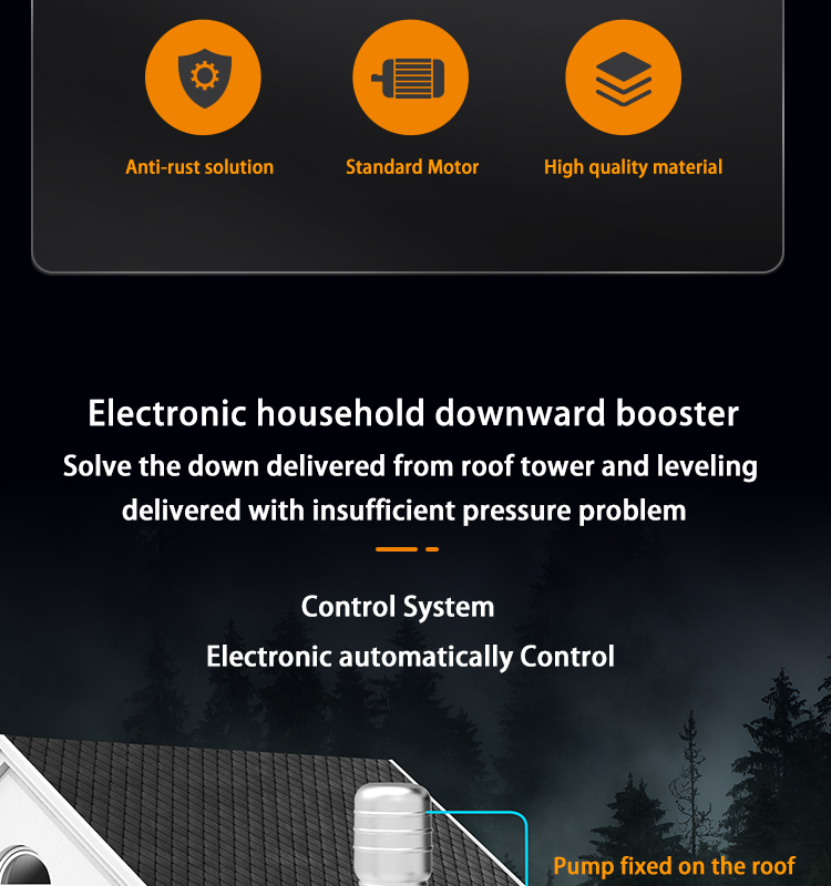 Risefull   Smart Premium Electronic Pressure Controlled Automatic Inline Electric Centrifugal Water Pumps for Downward Booster