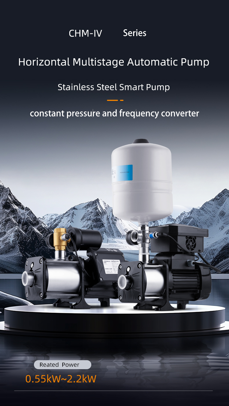 Risefull Inverter Smart Horizontal Stainless Steel Multistage Centrifugal Pump 8m³/h Rated Flow