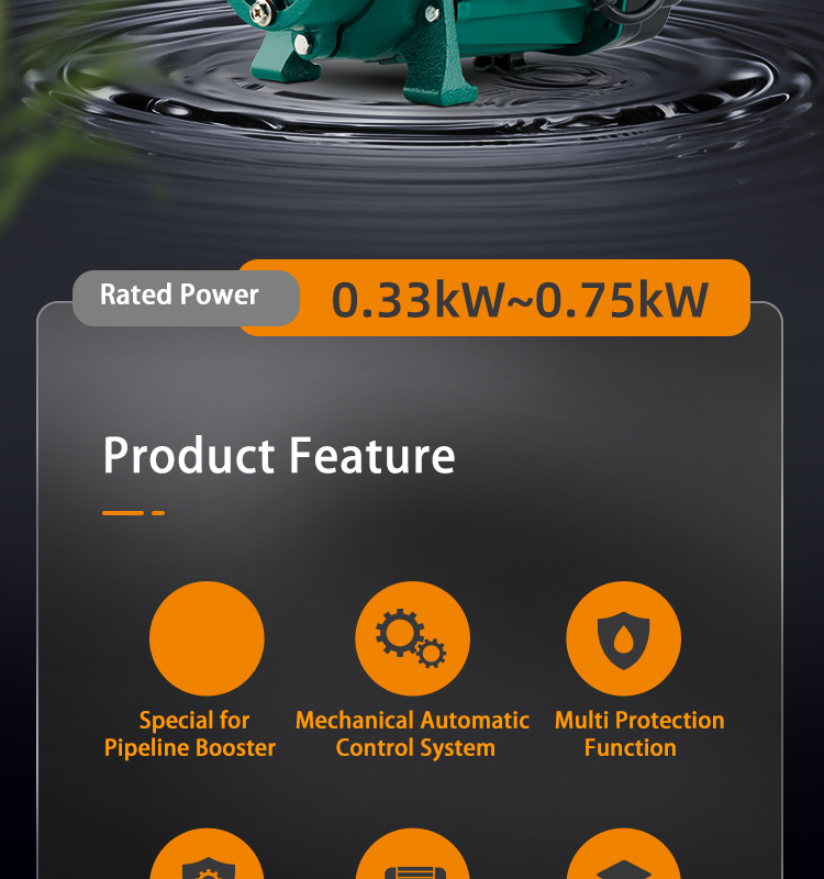 Risefull Premium Mechanical Pressure Controlled Automatic   Electric Self-priming Peripheral Water Pumps for Pipeline Booster