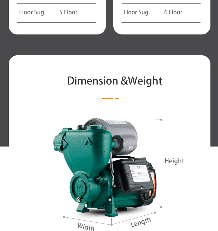 Risefull Premium Mechanical Pressure Controlled Automatic   Electric Self-priming Peripheral Water Pumps for Pipeline Booster