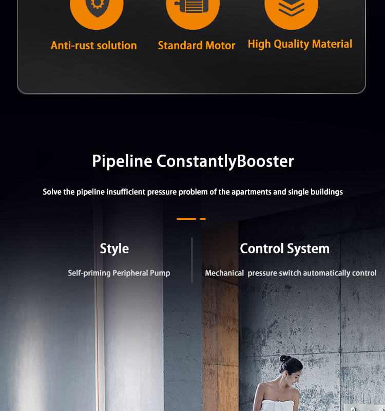 Risefull Premium Mechanical Pressure Controlled Automatic   Electric Self-priming Peripheral Water Pumps for Pipeline Booster