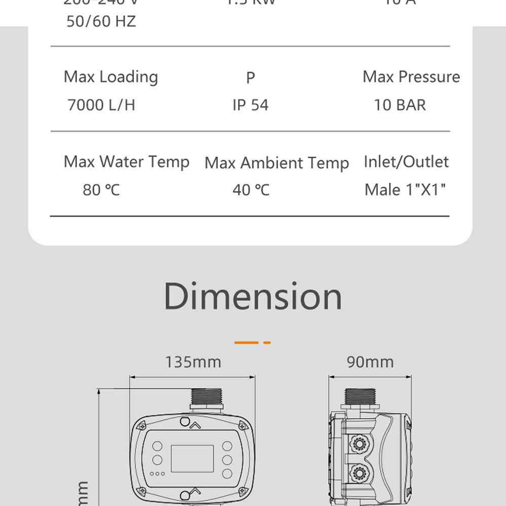 Risefull Universal LCD Smart 3 In1 Pressure Switch